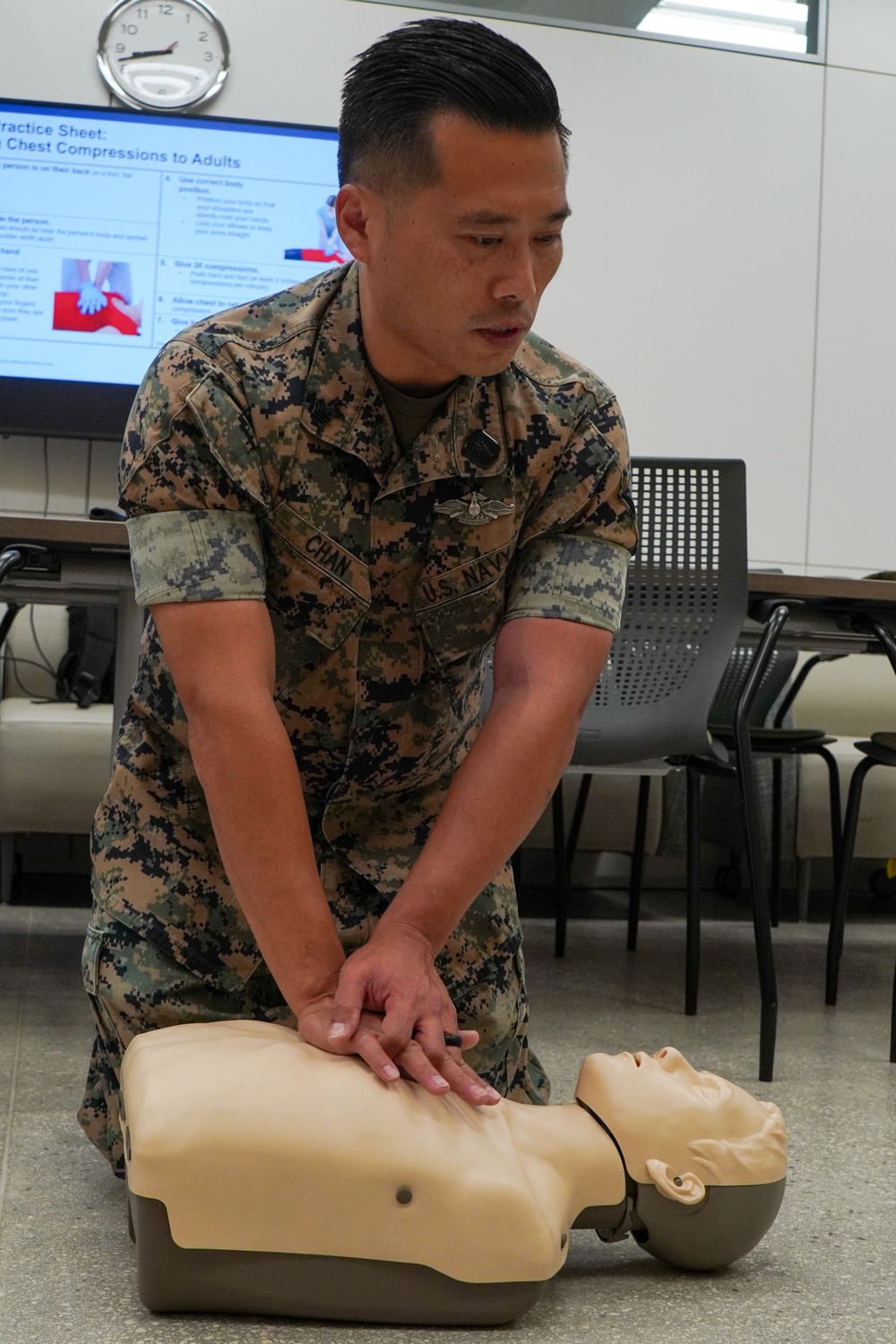 Marines and Sailors with Camp Blaz conduct AED and CPR training