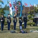 United Nations honor guard stands at gravesite