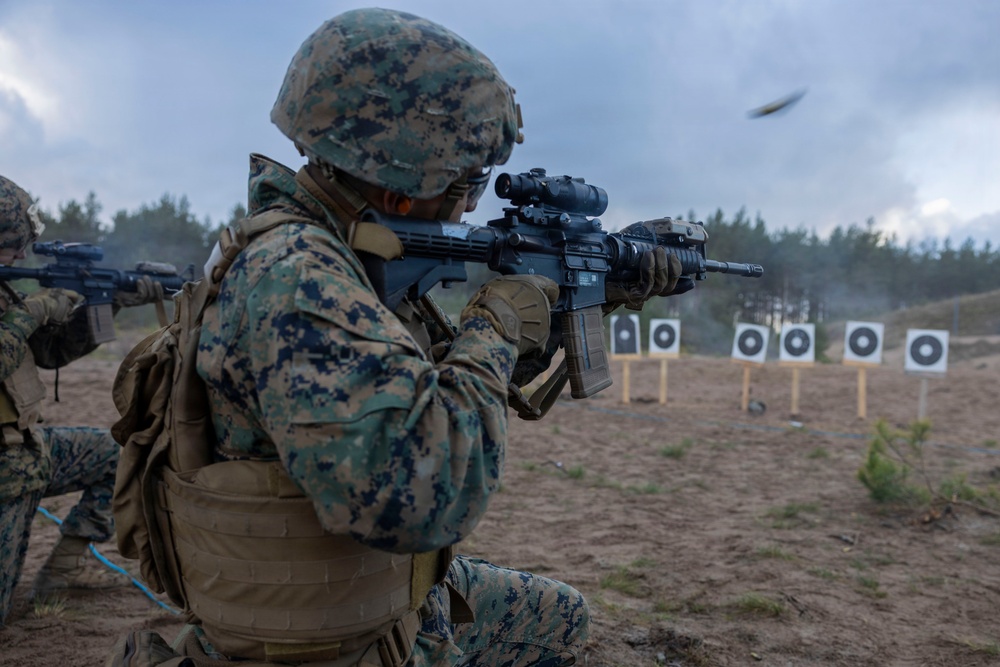 U.S. Marines participate in Marine Corps Combat Marksmanship Program table 5 to increase lethality and combat readiness