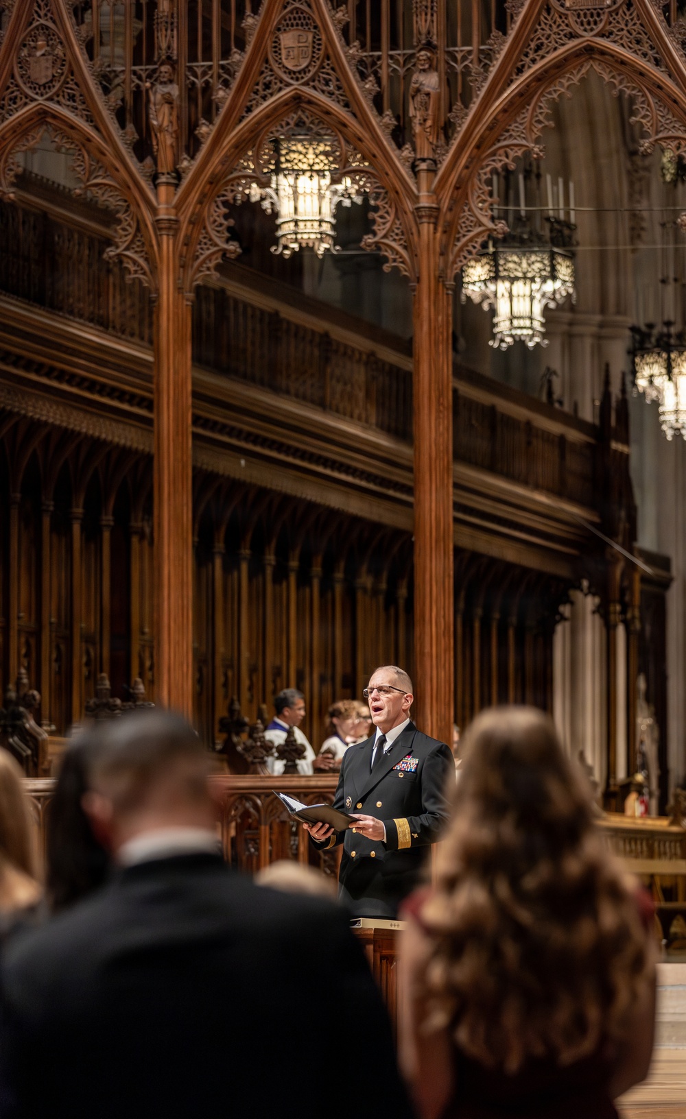 Rear Admiral Carey Cash at the Marine Corps Worship Service