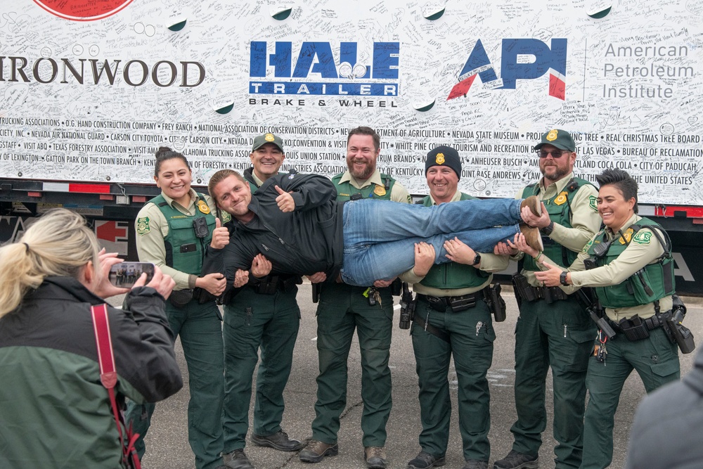 Capitol Christmas Tree arrives at Andrews