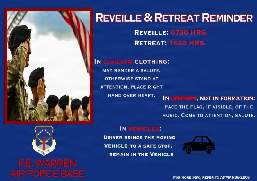 Reveille and Retreat Reminder