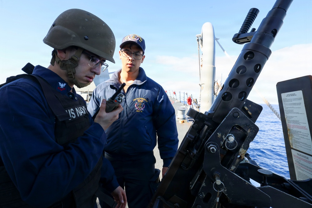 USS Bainbridge (DDG 96) Conducts Small-Caliber Action Team Drills