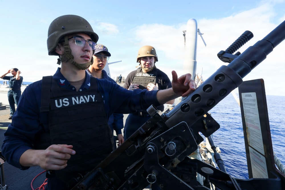 USS Bainbridge (DDG 96) Conduct Small-Caliber Action Team Drills