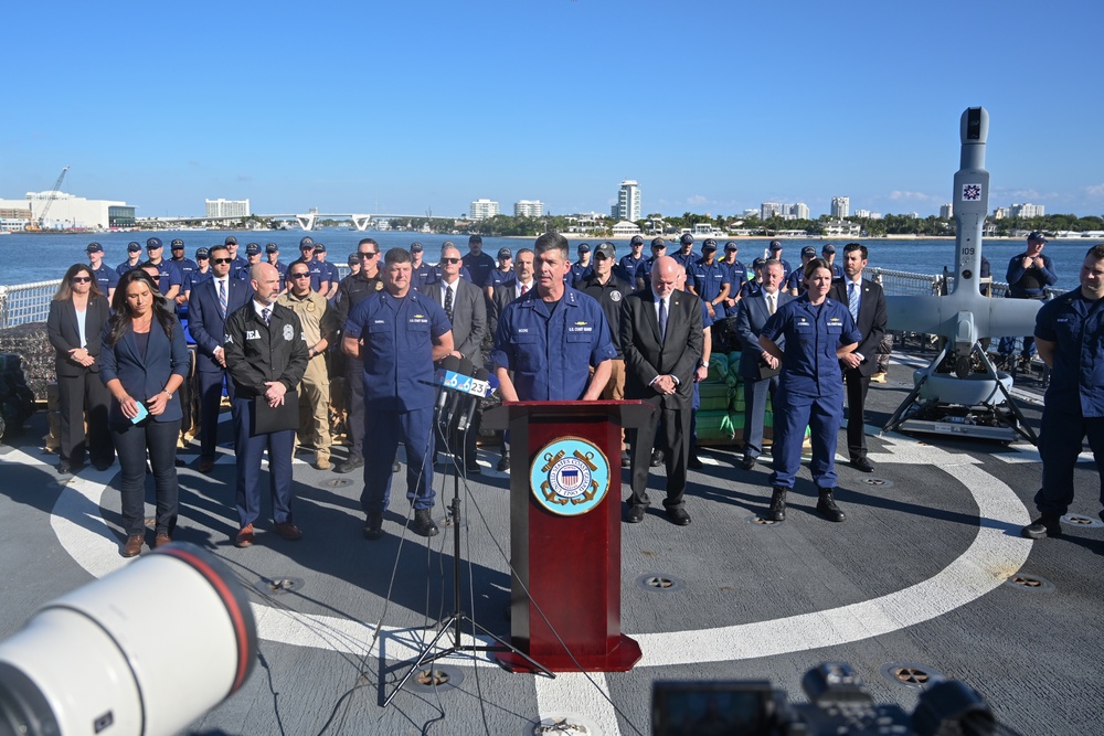 Coast Guard continues to break records, offloading over $362 million in illicit drugs interdicted in Eastern Pacific Ocean