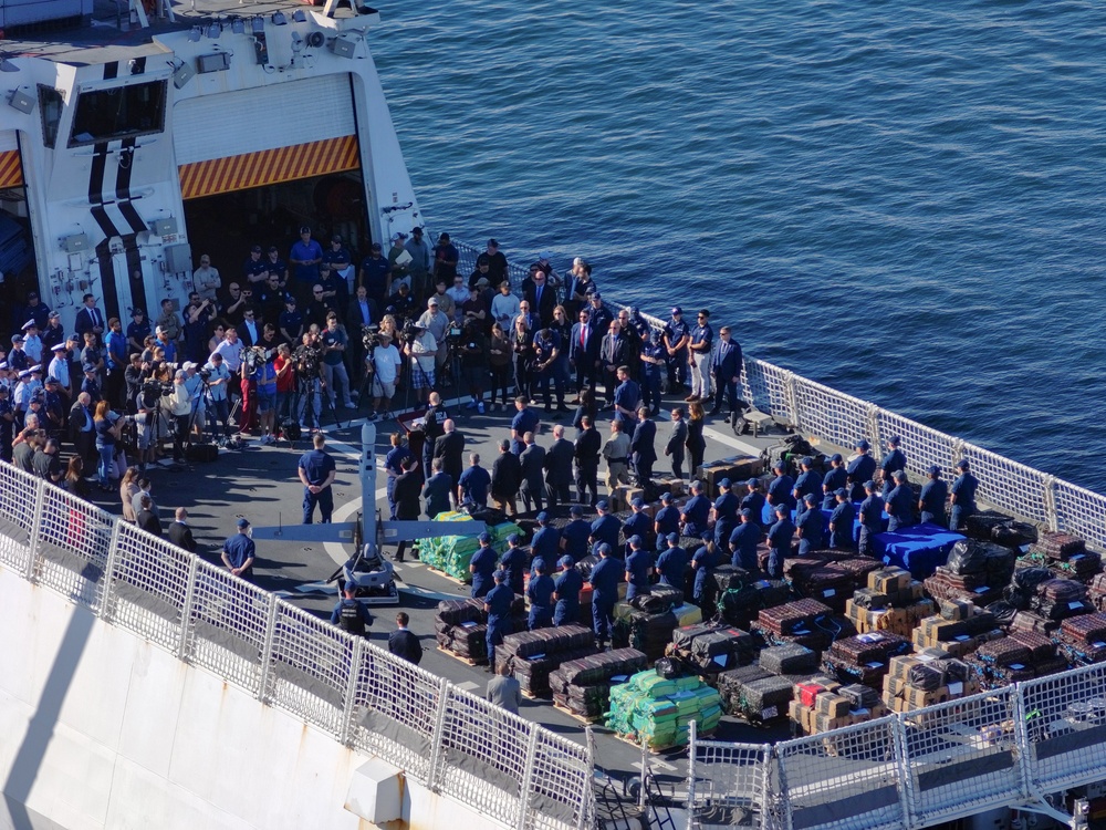 Coast Guard continues to break records, offloading over $362 million in illicit drugs interdicted in Eastern Pacific Ocean