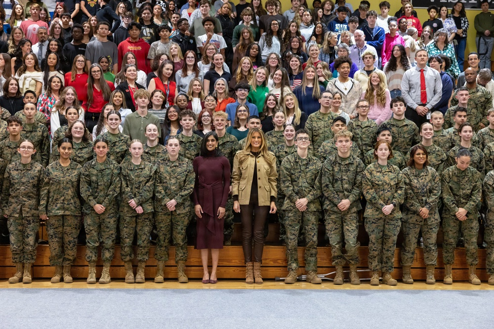 First and Second Ladies of the United States Visit MCB Camp Lejeune, MCAS New River