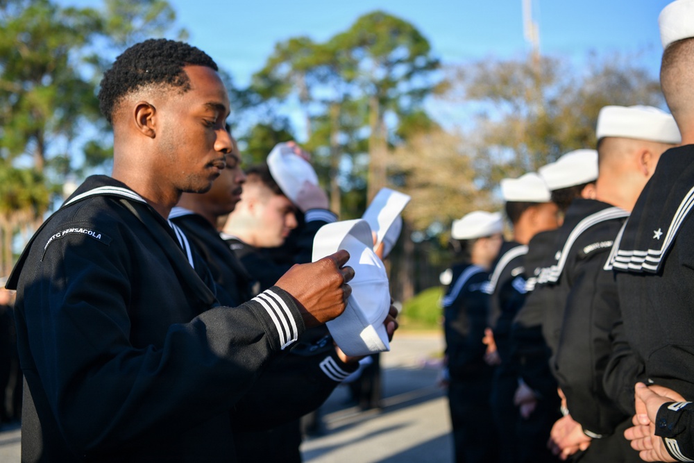 Navy Medicine Readiness and Training Center Pensacola holds Command Dress Blue Inspection at Naval Hospital Pensacola Nov. 13, 2025