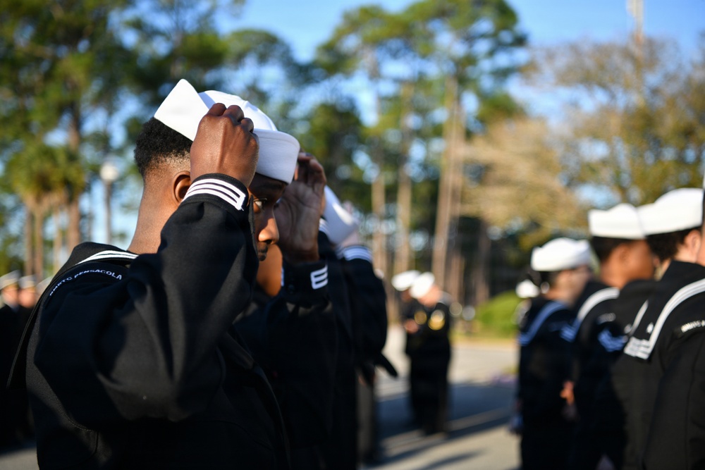 Navy Medicine Readiness and Training Center Pensacola holds Command Dress Blue Inspection at Naval Hospital Pensacola Nov. 13, 2025