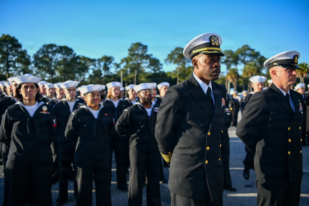 Navy Medicine Readiness and Training Center Pensacola holds Command Dress Blue Inspection at Naval Hospital Pensacola Nov. 13, 2025