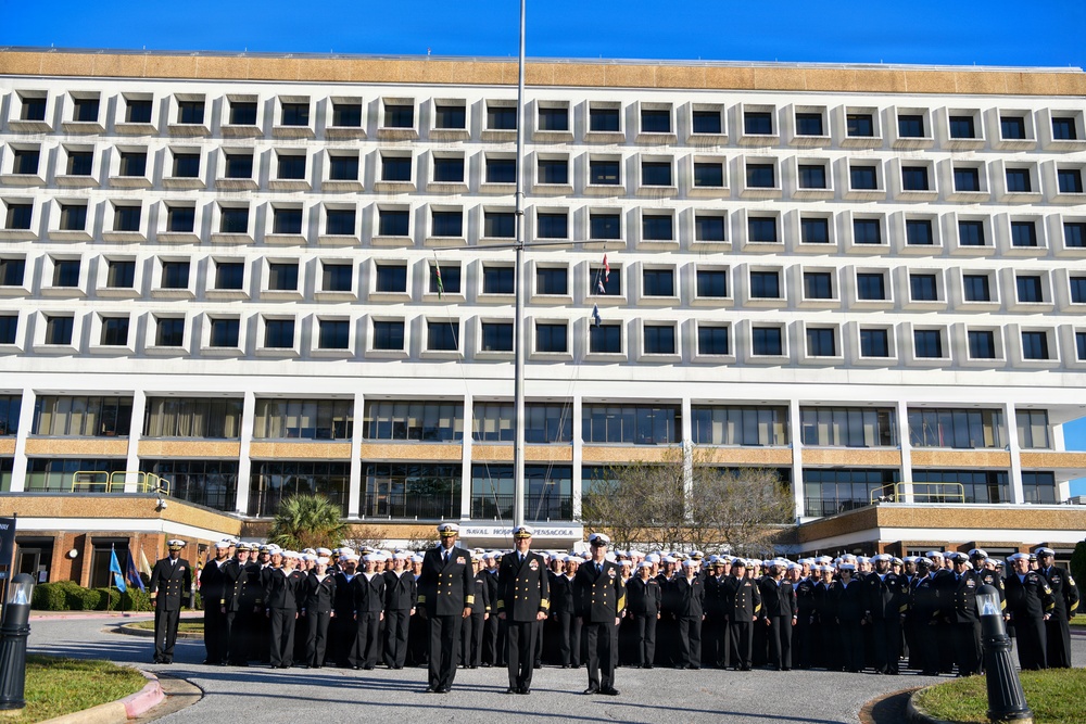 Navy Medicine Readiness and Training Center Pensacola holds Command Dress Blue Inspection at Naval Hospital Pensacola Nov. 13, 2025