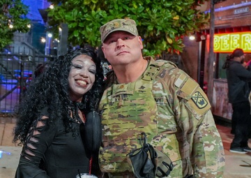 Tennessee National Guard patrol Beale Street on Halloween