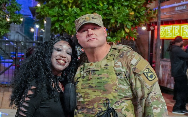 Tennessee National Guard patrol Beale Street on Halloween