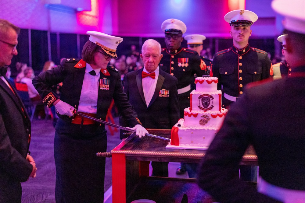 Headquarters and Headquarters Squadron celebrates the 250th Marine Corps birthday
