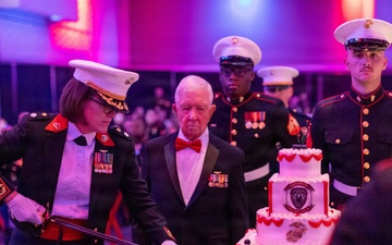 Headquarters and Headquarters Squadron celebrates the 250th Marine Corps birthday