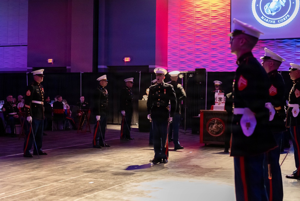 Headquarters and Headquarters Squadron celebrates the 250th Marine Corps birthday