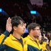 Future Sailors take part in oath of enlistment during Blazers game
