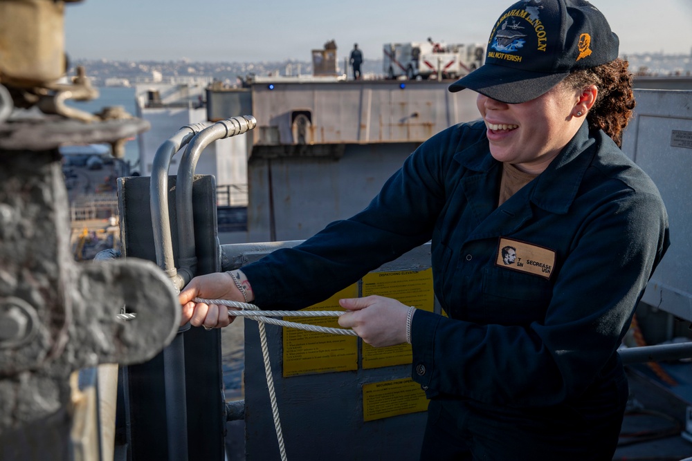 Abraham Lincoln conducts routine operations