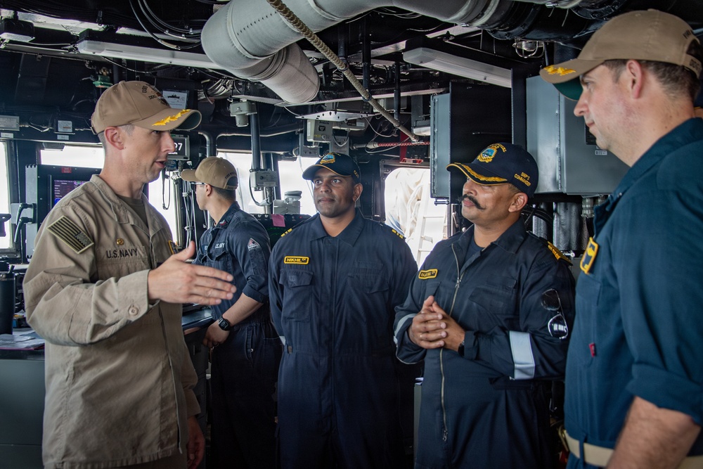 Indian Navy Destroyer INS Imphal (D-68) Tours USS Gridley
