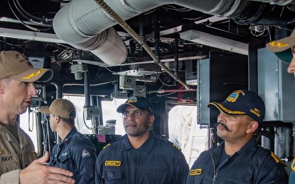 Indian Navy Destroyer INS Imphal (D-68) Tours USS Gridley