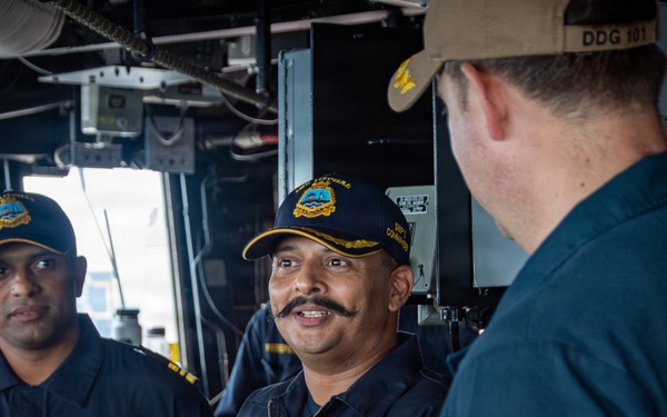 Indian Navy Destroyer INS Imphal (D-68) Tours USS Gridley