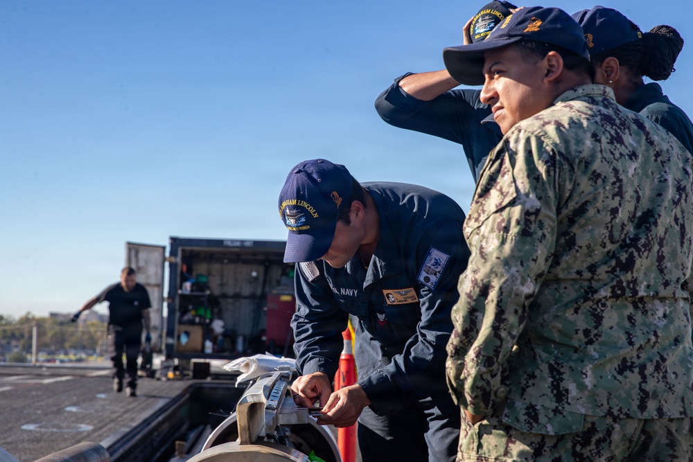 Abraham Lincoln conducts routine operations