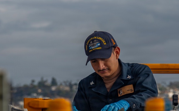 Abraham Lincoln conducts routine operations