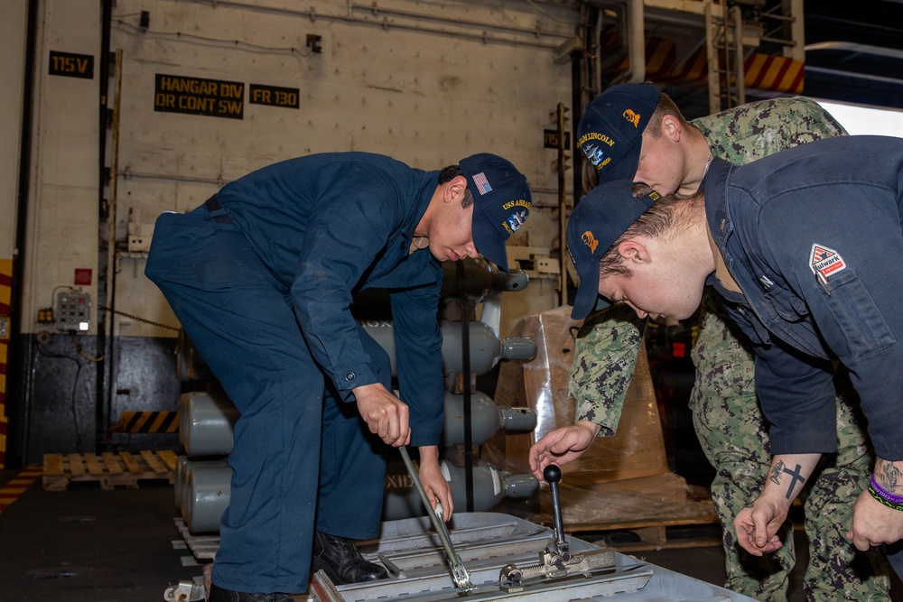 Abraham Lincoln conducts routine operations