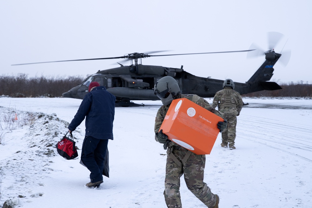 AKOM members deliver supplies to Napakiak during Operation Halong Response