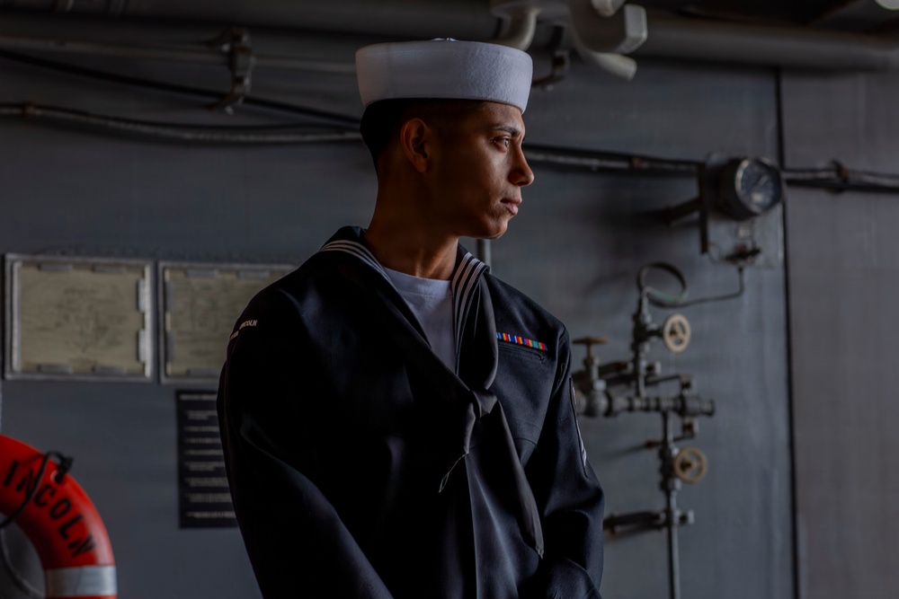 Abraham Lincoln conducts routine operations