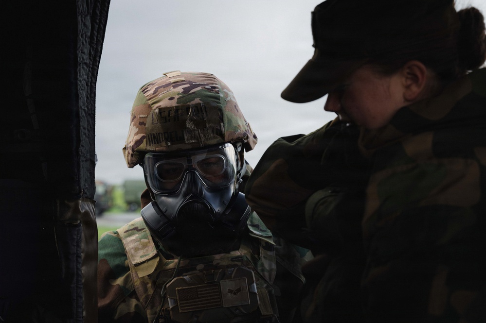 Emergency Egress: USAF, foreign partners tackle CBRN hazards during Toxic Trip 25