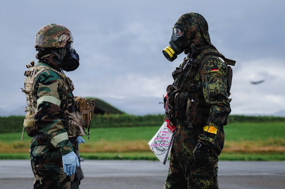 Emergency Egress: USAF, foreign partners tackle CBRN hazards during Toxic Trip 25