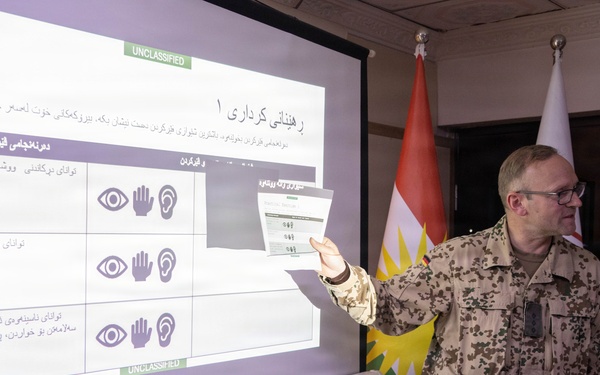 Coalition Forces conduct an Information Operations Train-the-Trainer course with the Peshmerga