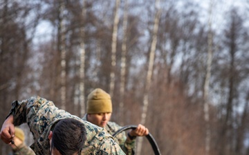 U.S. Marines demonstrate tactical water purification capability to Finnish and German service members