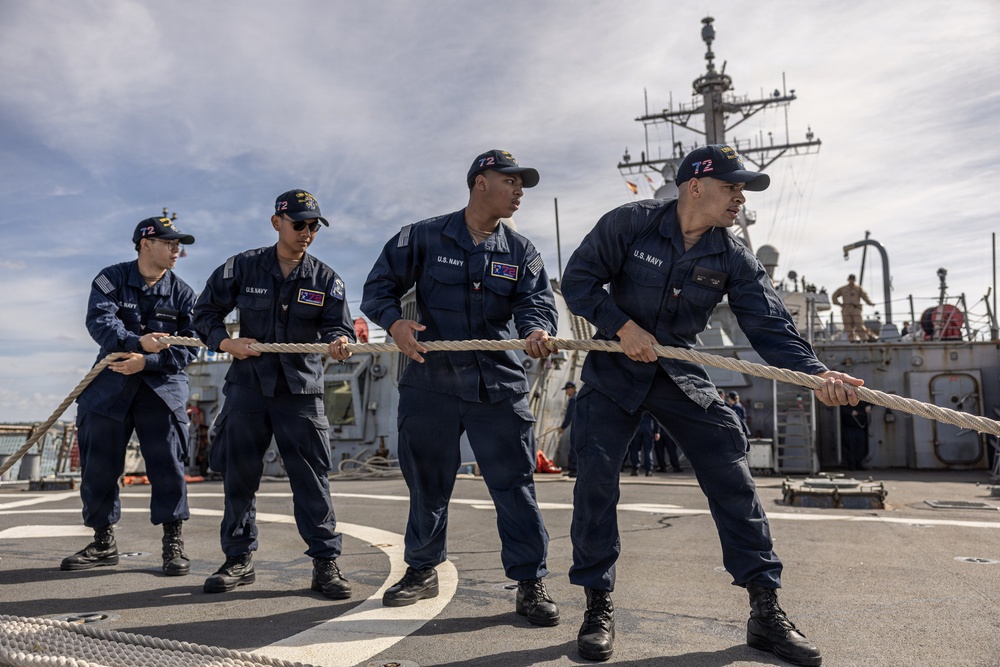 USS Mahan Departs Rota, Spain