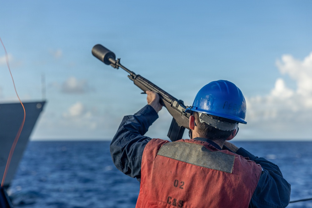 USS Mahan Conducts a Replenishment-at-Sea with USNS Supply
