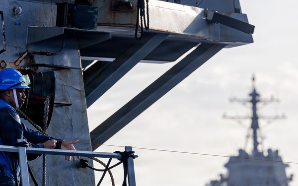 USS Mahan Conducts a Replenishment-at-Sea with USNS Supply