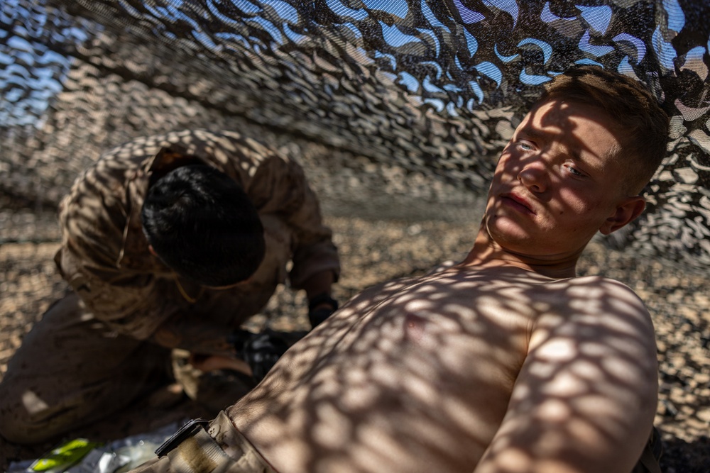 U.S. Marines with 3rd Bn., 7th Marines and 1st CEB conduct company attacks during Range 400