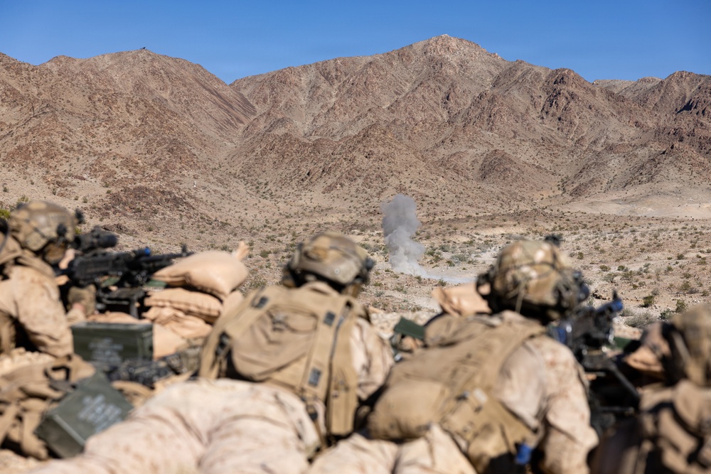 U.S. Marines with 3rd Bn., 7th Marines and 1st CEB conduct company attacks during Range 400