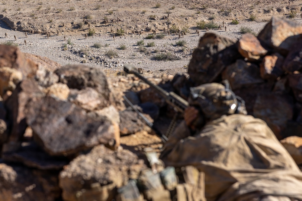 U.S. Marines with 3rd Bn., 7th Marines and 1st CEB conduct company attacks during Range 400