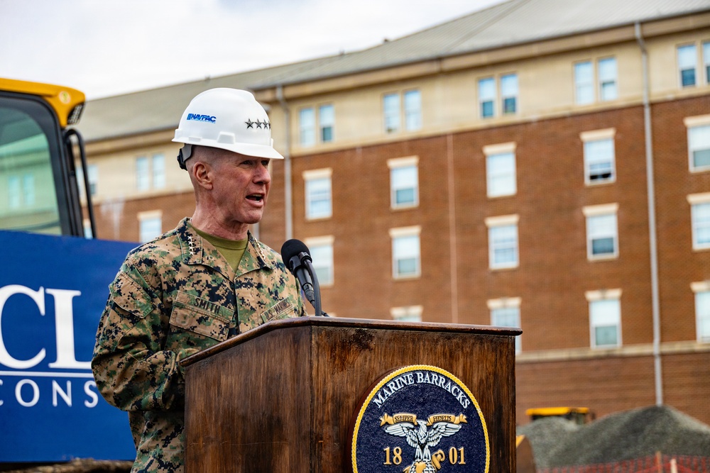 The Commandant, Gen. Eric M. Smith attends Marine Barracks Washington Groundbreaking Ceremony