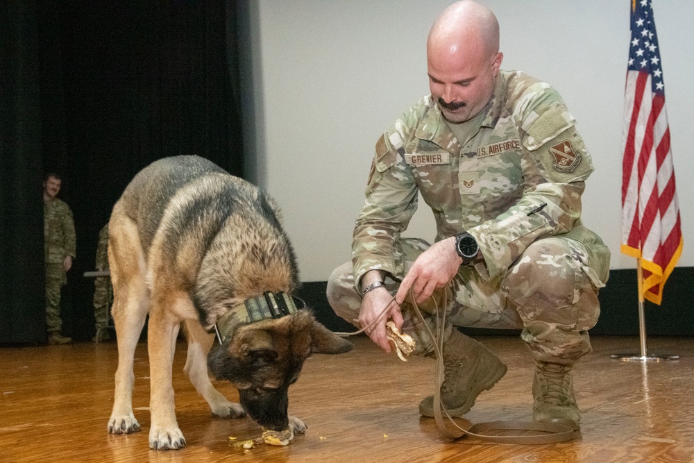 Good boys! Military working dogs retire, adopted by their handlers