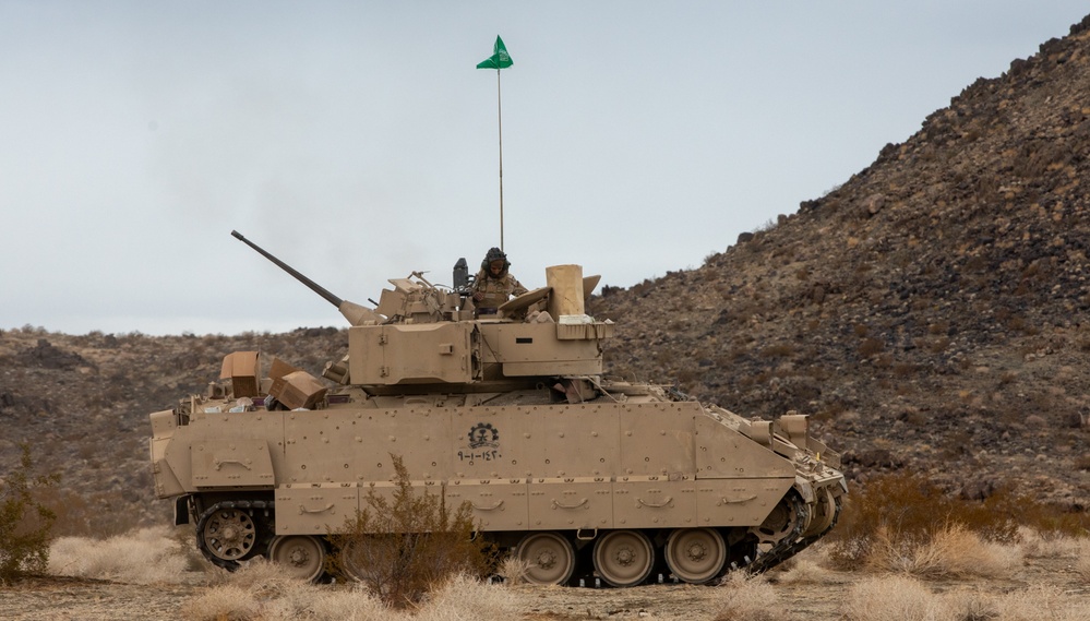 Royal Saudi Land Forces Roll Out Abrams and Bradleys for Gunnery Ahead of NTC Live-Fire