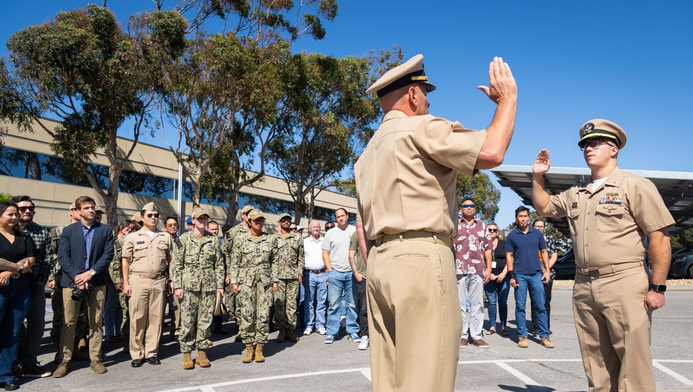 Family, Co-Workers Celebrate Officer’s Promotion to Commander at Naval Surface Warfare Center, Port Hueneme Division