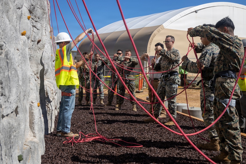 U.S. Marines with HQBN Conduct Tower Rappelling Training at MCBH