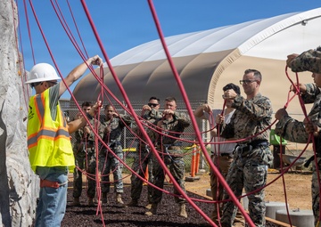 U.S. Marines with HQBN Conduct Tower Rappelling Training at MCBH