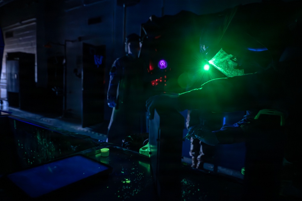 169th Maintenance Squadron Airmen conduct nondestructive inspection