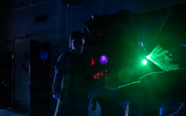 169th Maintenance Squadron Airmen conduct nondestructive inspection