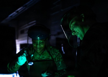 169th Maintenance Squadron Airmen conduct nondestructive inspection