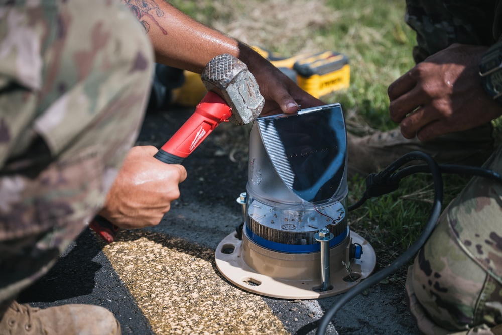 346th EABS install taxiway lights